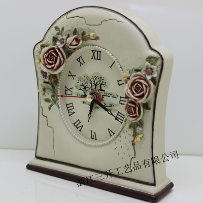 【【廠家直銷】供應歐式樹脂座鐘/小鬧鐘 田園風格 家居擺件裝飾】價格,廠家,圖片,塑料、樹脂工藝品,沈立明(個體經(jīng)營)-